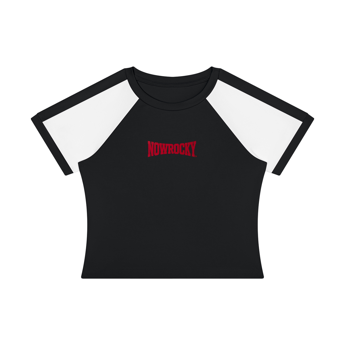 T-shirt Slim Raglan Color Block – Nowrocky™ — koszulka slim z rękawem raglanowym, ujęcie z przodu