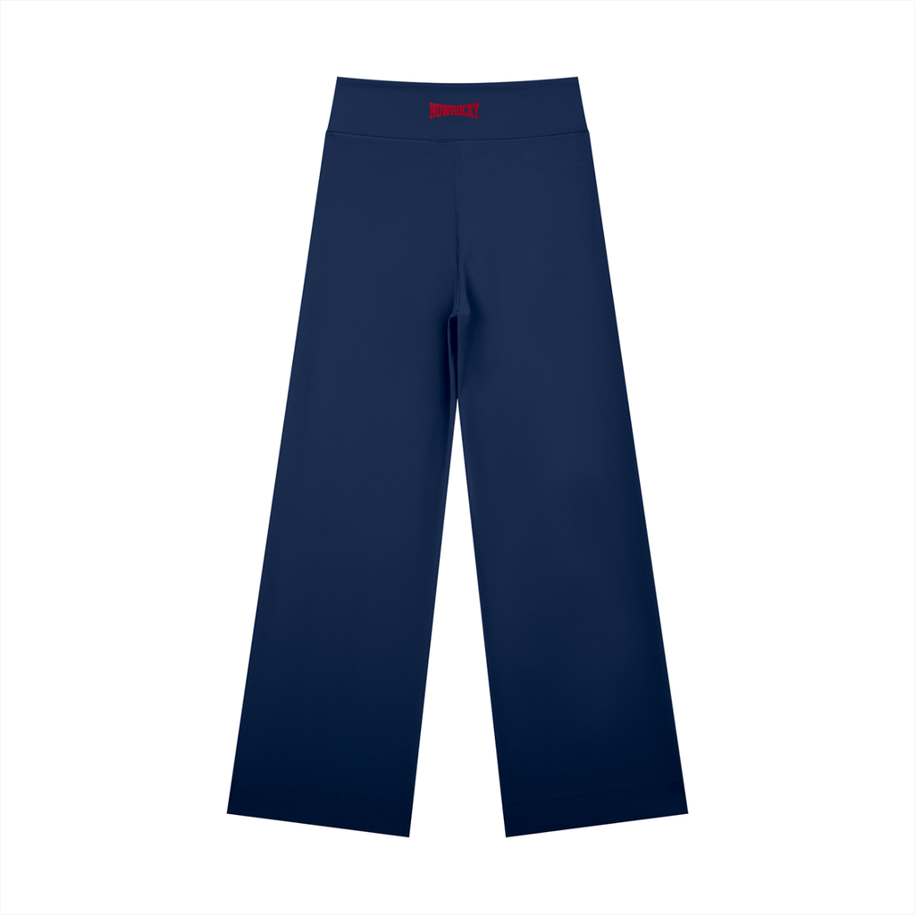 Spodnie Straight Leg Wysoki Stan – Nowrocky™ — zbliżenie na szeroki pas w talii