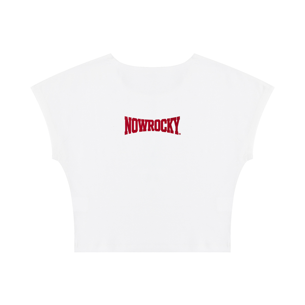 T-shirt Slim Crop – Nowrocky™ — kadr trzy czwarte, prawa strona