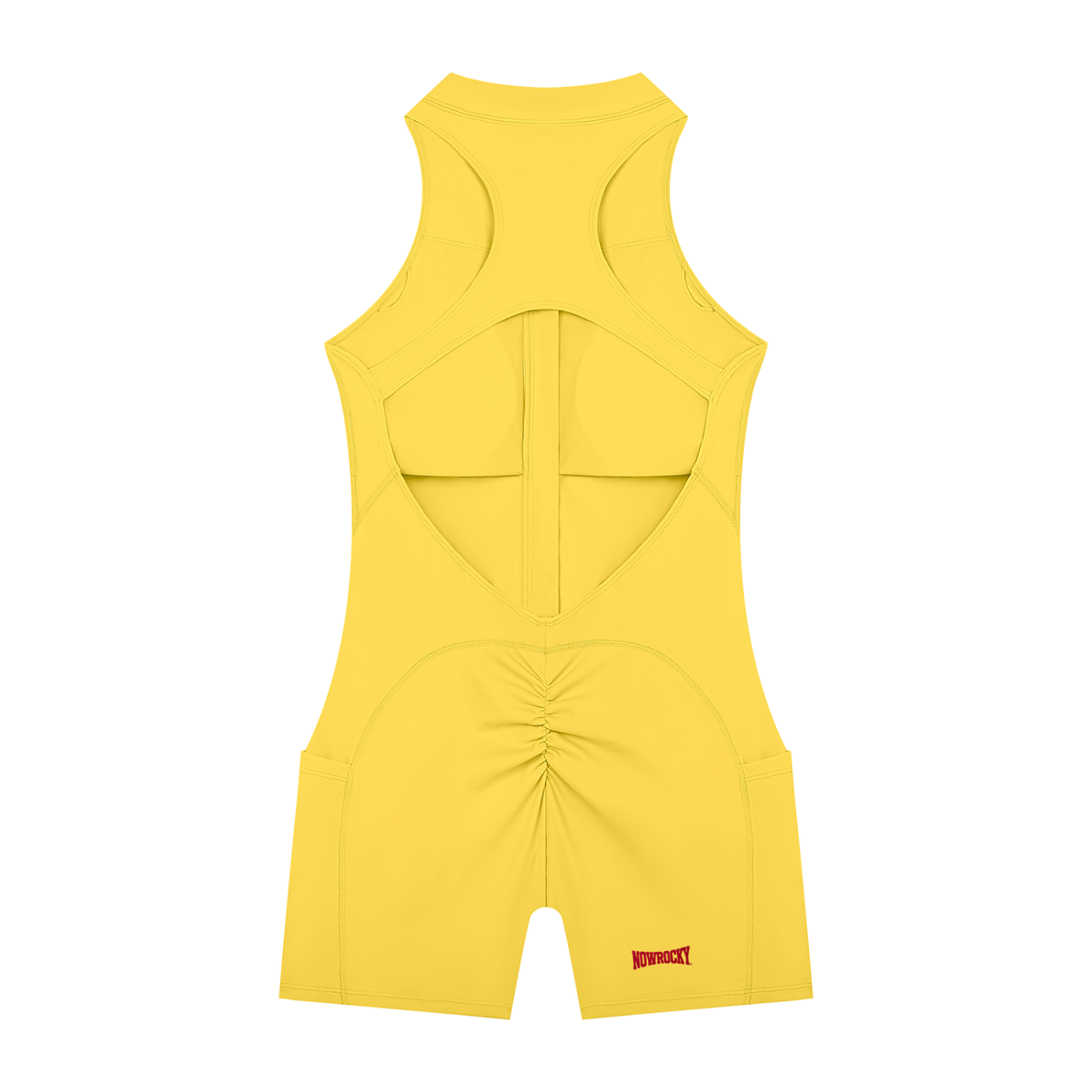 Romper Quarter-Zip z Wycięciami – Nowrocky™ — zbliżenie na suwak quarter-zip pod szyją