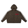 Bluza Leopard Full Zip Contrast Tape – Nowrocky™ — bluza w panterkę na modelce, sylwetka