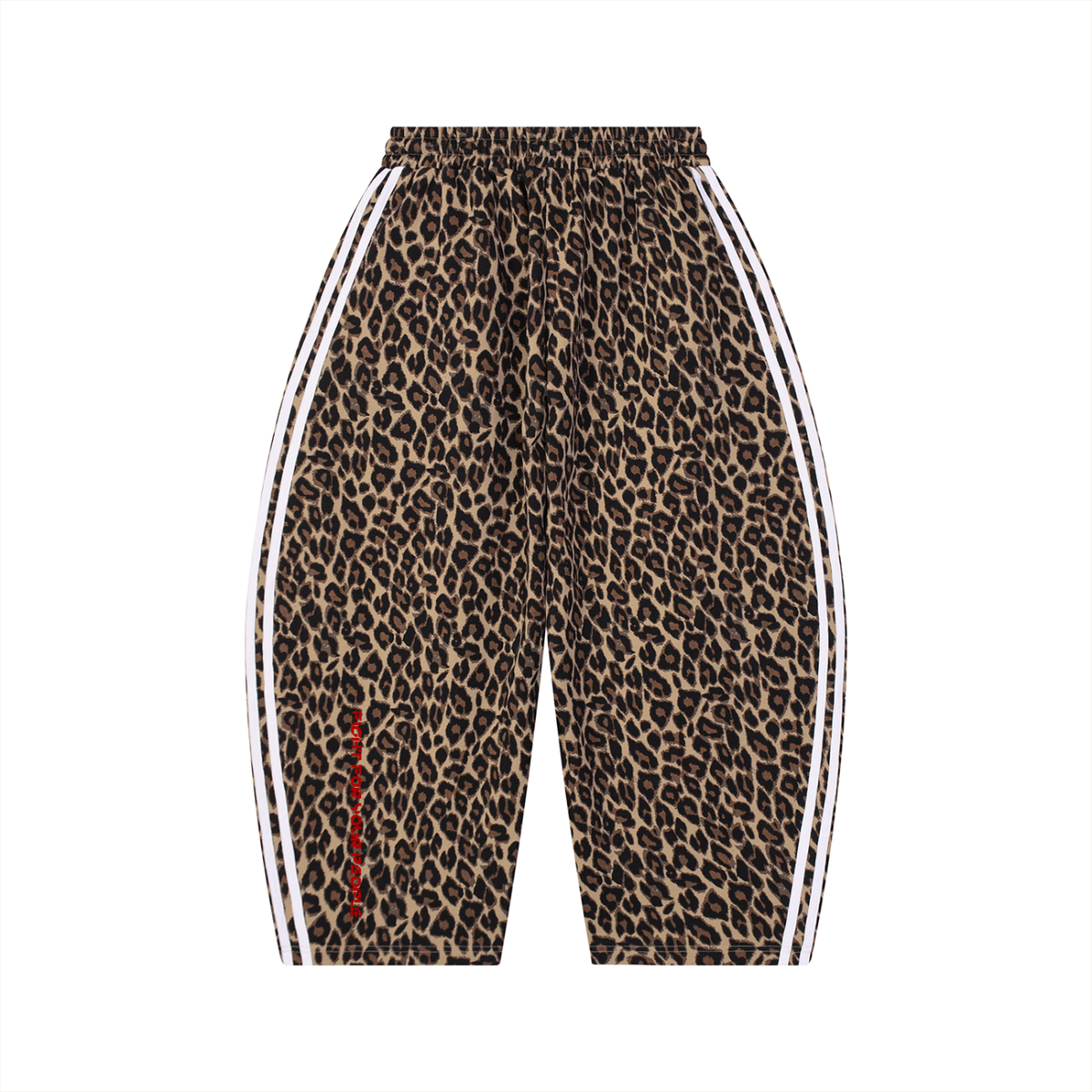 Spodnie Dresowe Leopard Barrel Leg – Nowrocky™ — ujęcie z profilu, beczkowata nogawka