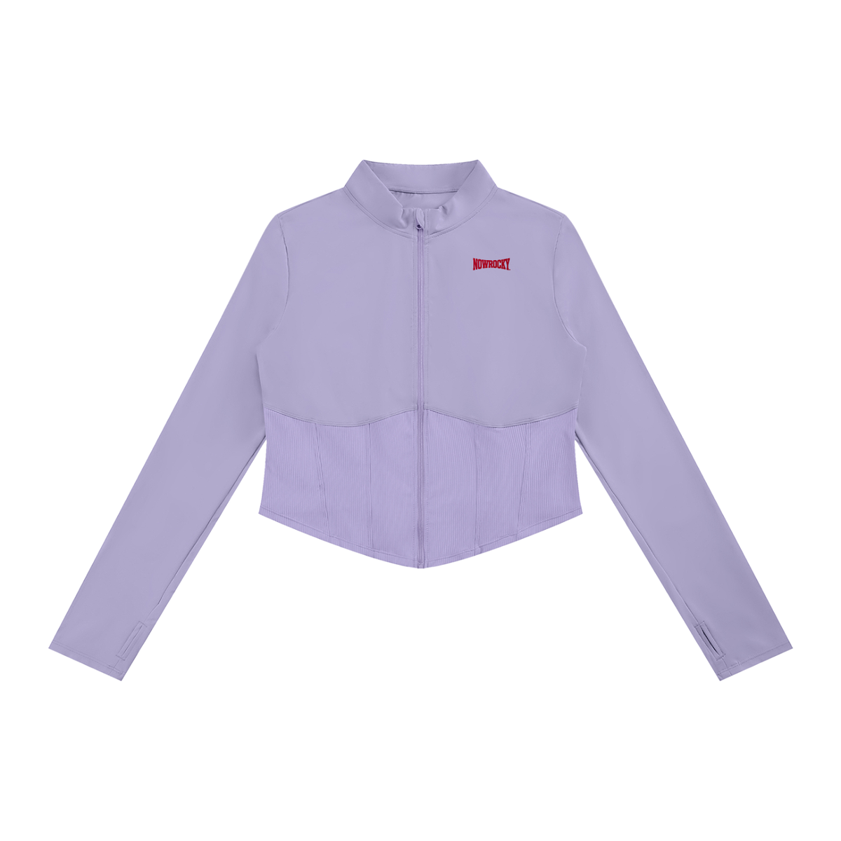 Kurtka Cropped Full-Zip Slim Fit – Nowrocky™ — kurtka na modelce, cała sylwetka