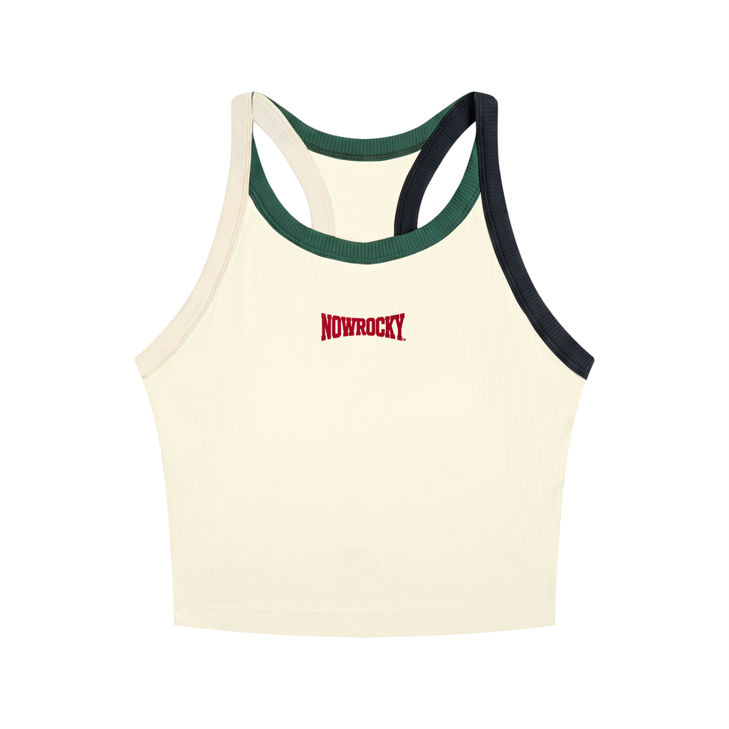 Tank Top Color Block Prążkowany – Nowrocky™ — damska koszulka na ramiączkach w prążki, przód