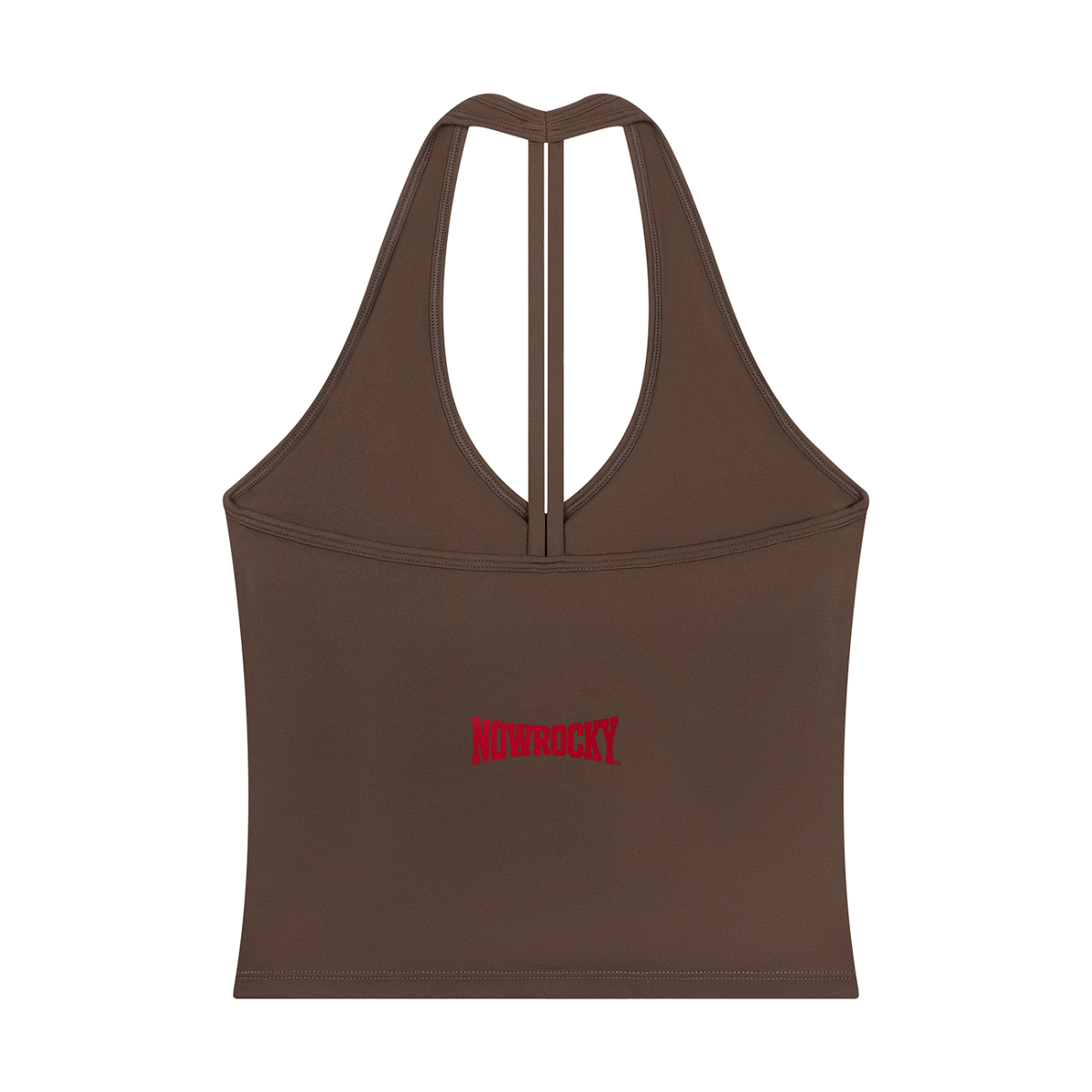 Tank Top Halter V-Neck Cropped – Nowrocky™ — układ na płasko, pełny obrys kroju