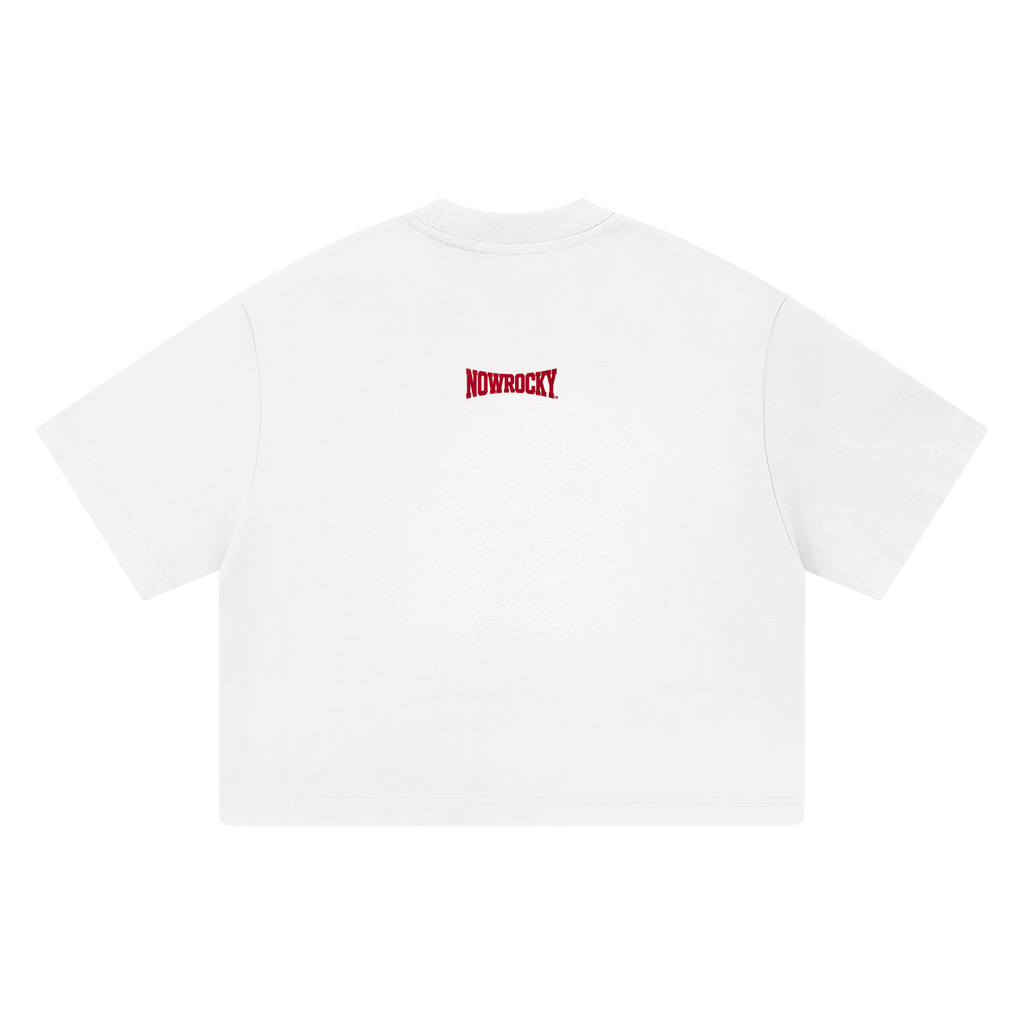 T-shirt Heavyweight Boxy Crop – Nowrocky™ — wykończenie dekoltu ściągaczem