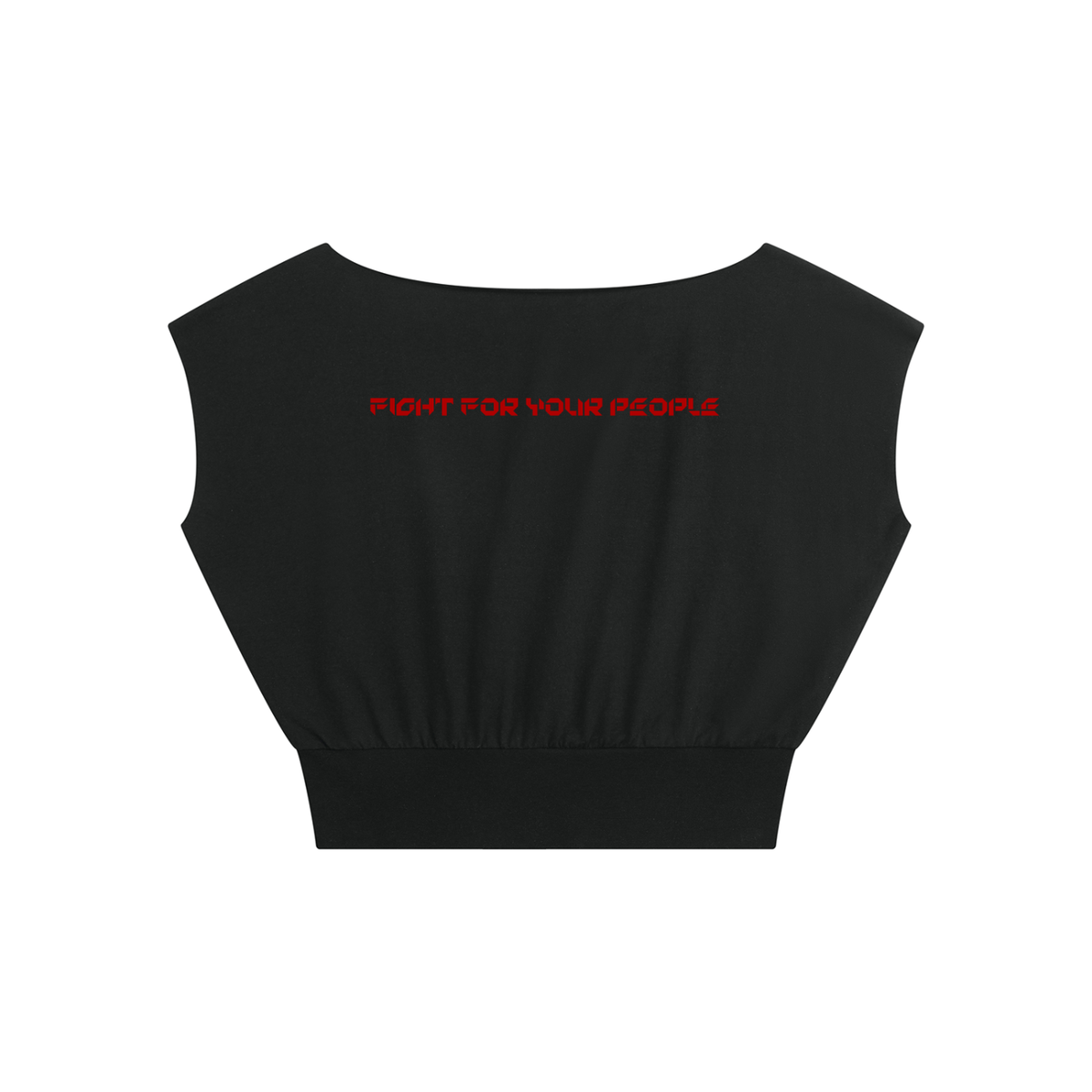 T-shirt Boatneck Raw Edge Crop – Nowrocky™ — koszulka crop z surową krawędzią, widok z tyłu