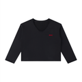 Longsleeve Damski Raw Hem Crop – Nowrocky™ — damska koszulka z długim rękawem, ujęcie z przodu