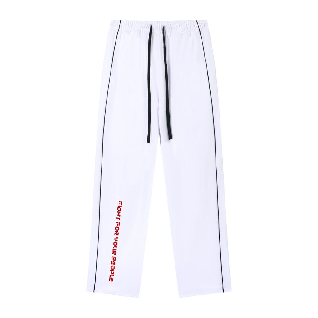 Spodnie Piping Straight Leg – Nowrocky™ — spodnie na modelu, cała sylwetka