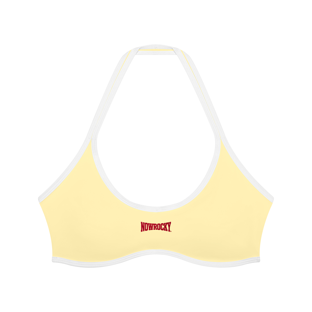 Biustonosz Sportowy Halter Color Block – Nowrocky™ — stanik na modelce, cała sylwetka
