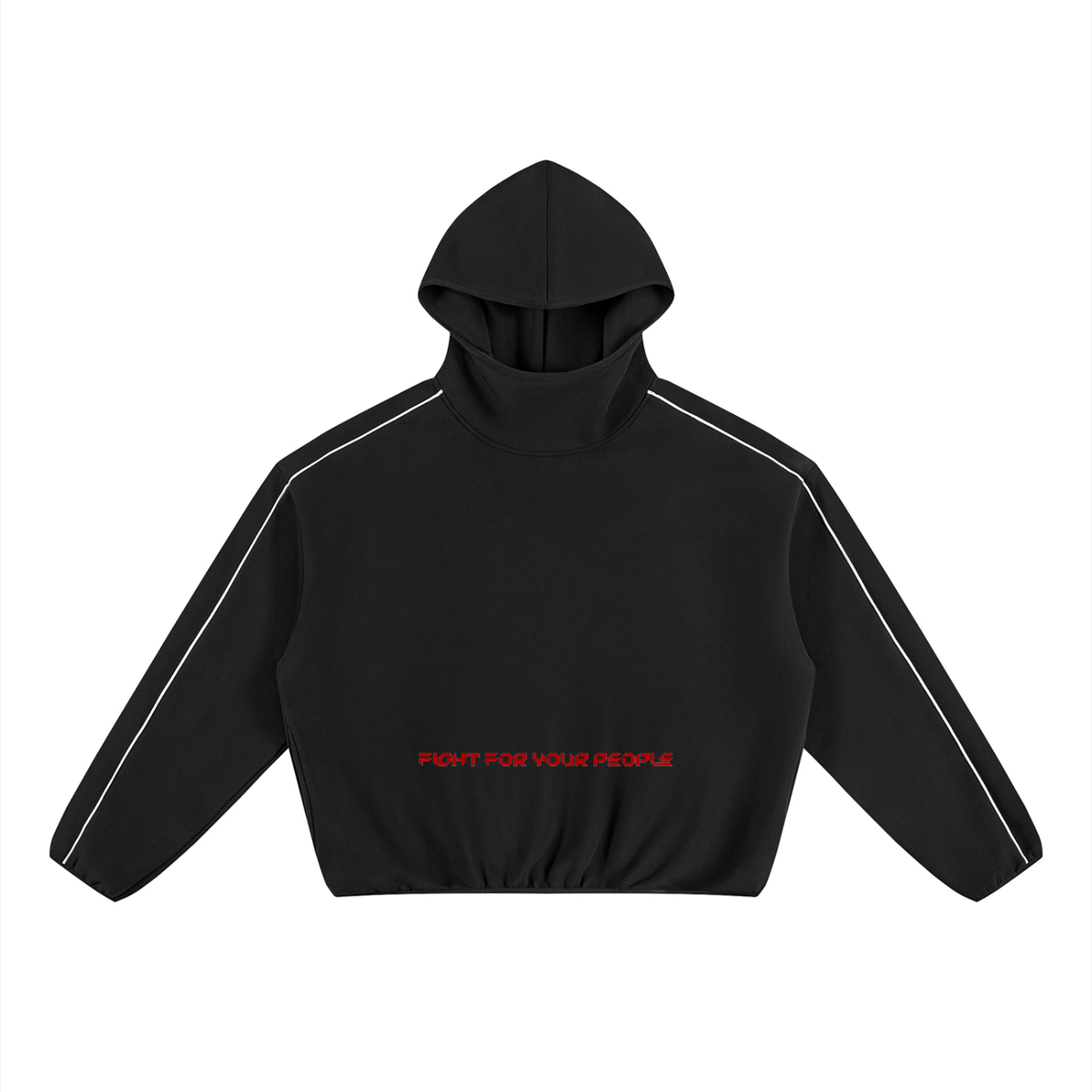 Bluza z Kapturem Boxy Piping Fleece w kolorze czarny – Nowrocky (streetwear)