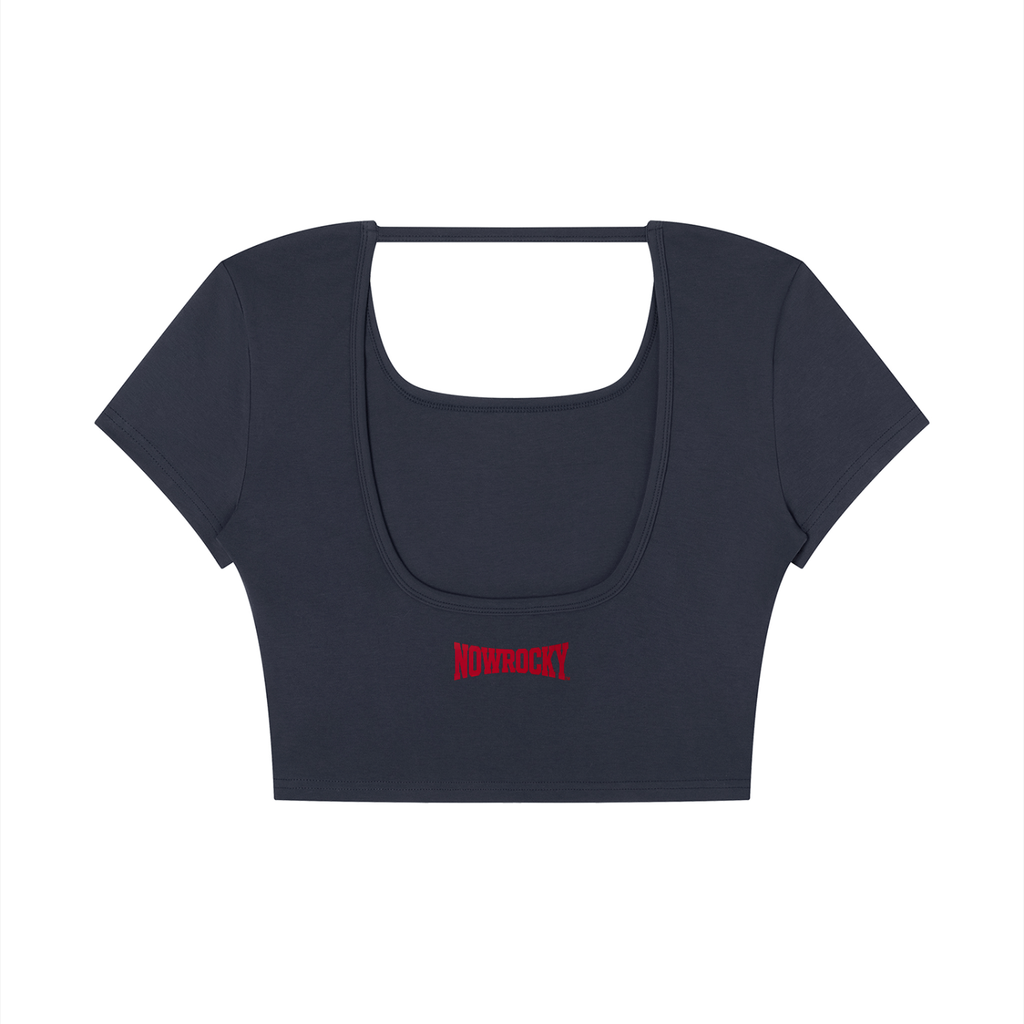 T-shirt Square Neck Crop – Nowrocky™ — wykończenie krawędzi dekoltu