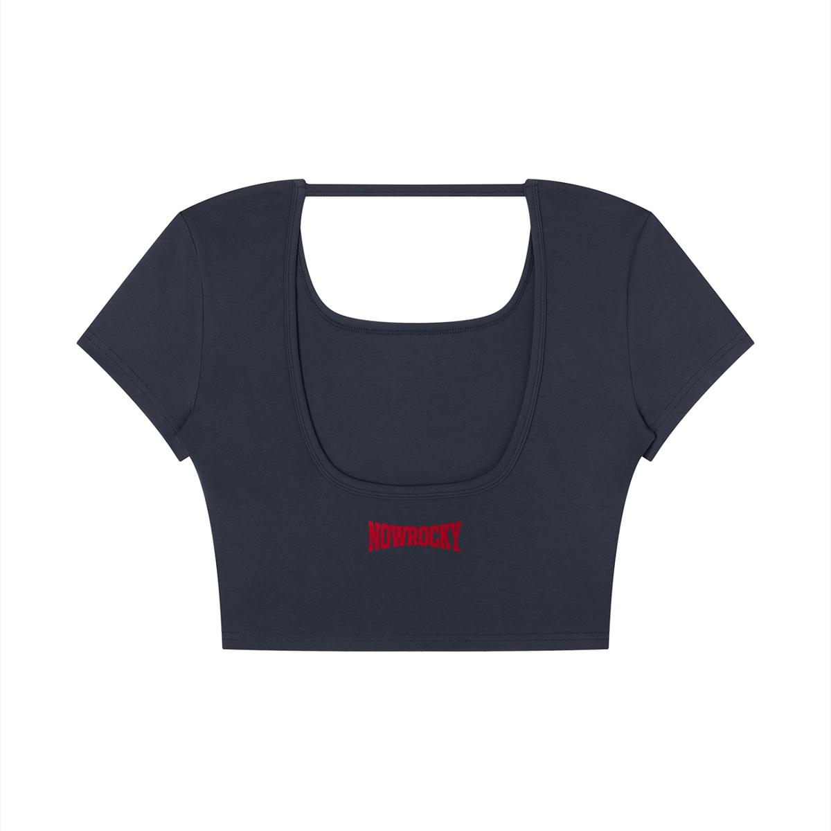 T-shirt Square Neck Crop – Nowrocky™ — wykończenie krawędzi dekoltu