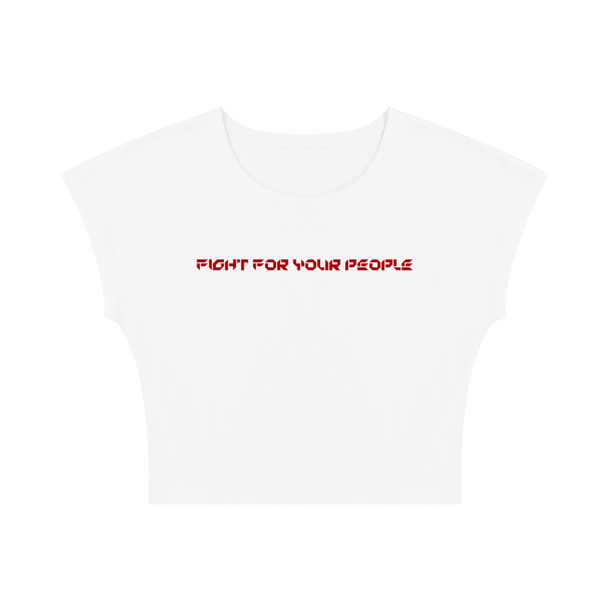 T-shirt Slim Crop – Nowrocky™ — t-shirt o skróconym kroju, ujęcie z profilu