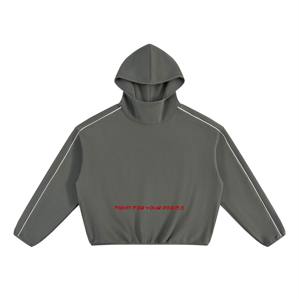 Bluza z Kapturem Boxy Piping Fleece w kolorze ciemnoszary – Nowrocky (streetwear)