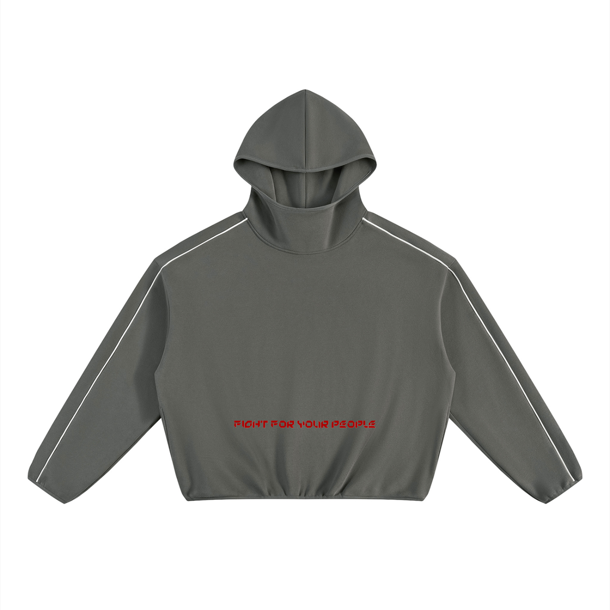 Bluza z Kapturem Boxy Piping Fleece w kolorze ciemnoszary – Nowrocky (streetwear)
