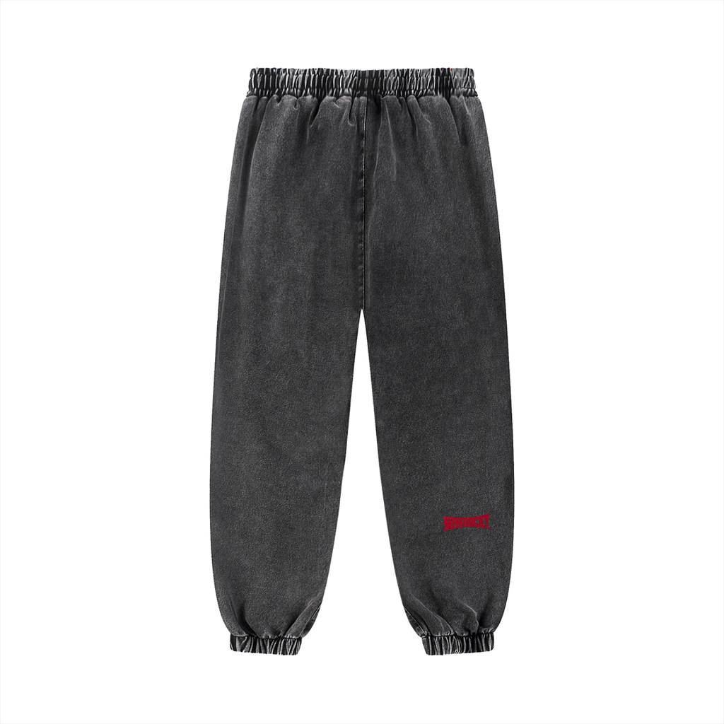 Spodnie Dresowe Snow Wash Jogger – Nowrocky™ — dres w spraniu snow wash, widok z tyłu