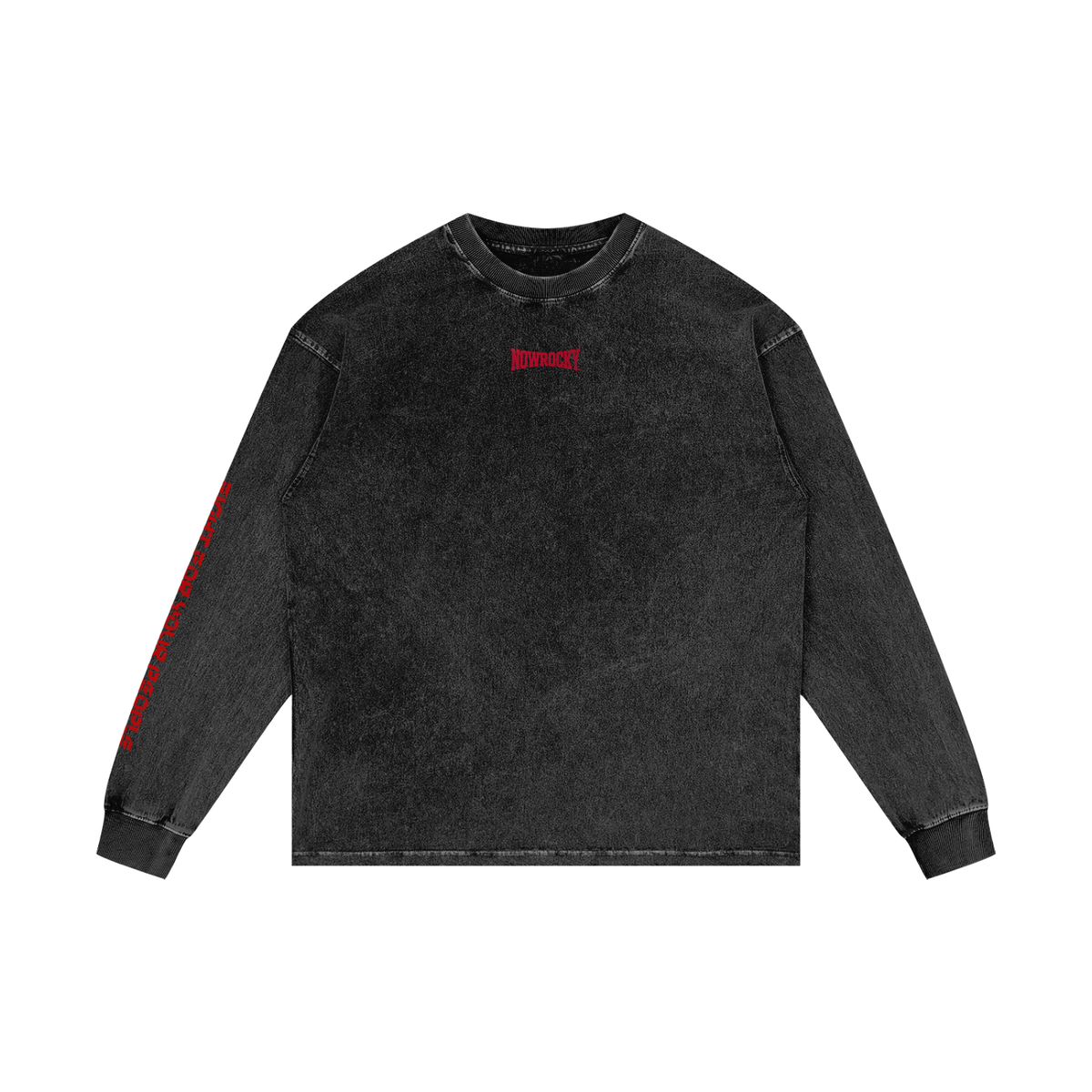 Longsleeve Acid Wash Oversize – Nowrocky™ — oversizowa koszulka z długim rękawem, z przodu