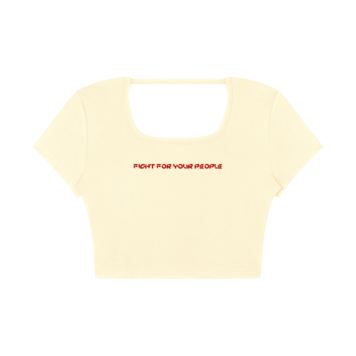 T-shirt Square Neck Crop – Nowrocky™ — t-shirt z dekoltem karo, ujęcie z profilu