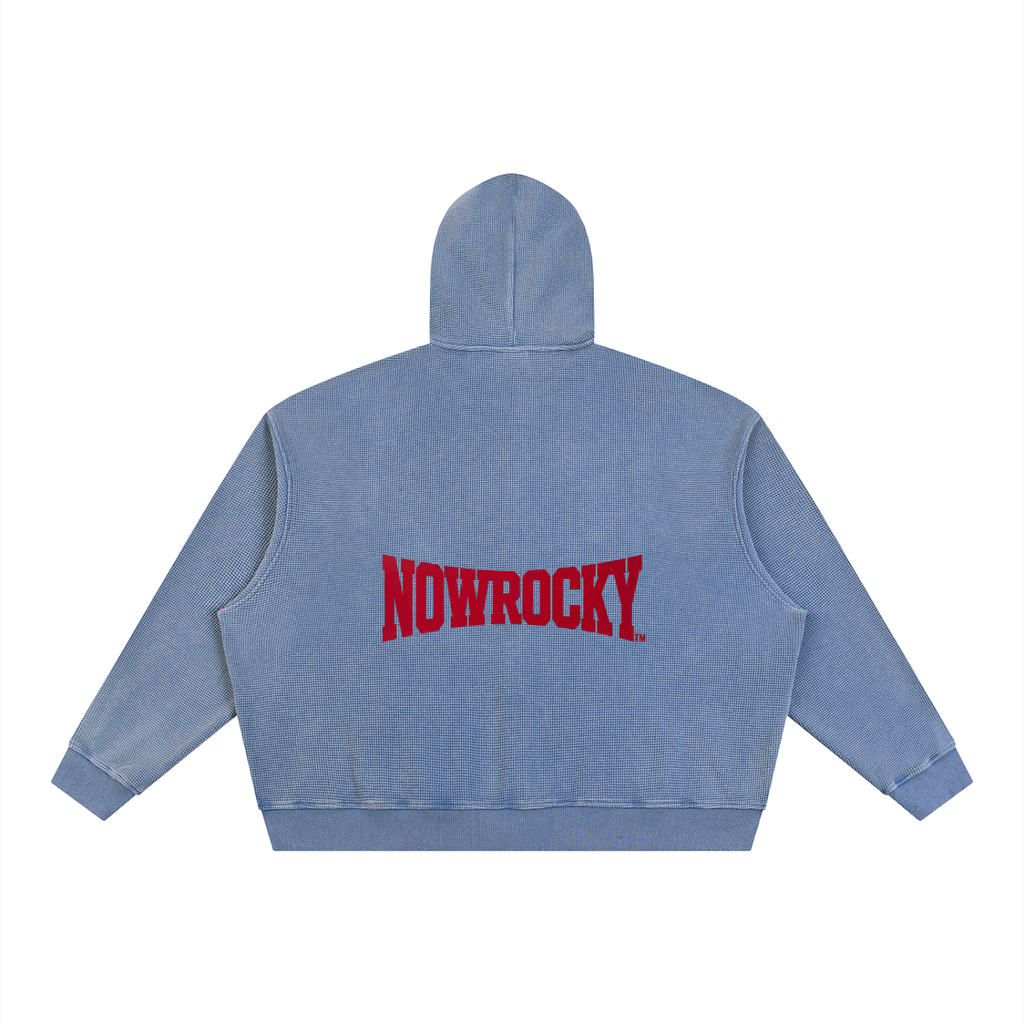 Bluza Boxy Waffle Vintage Wash – Nowrocky™ — dolny ściągacz bluzy