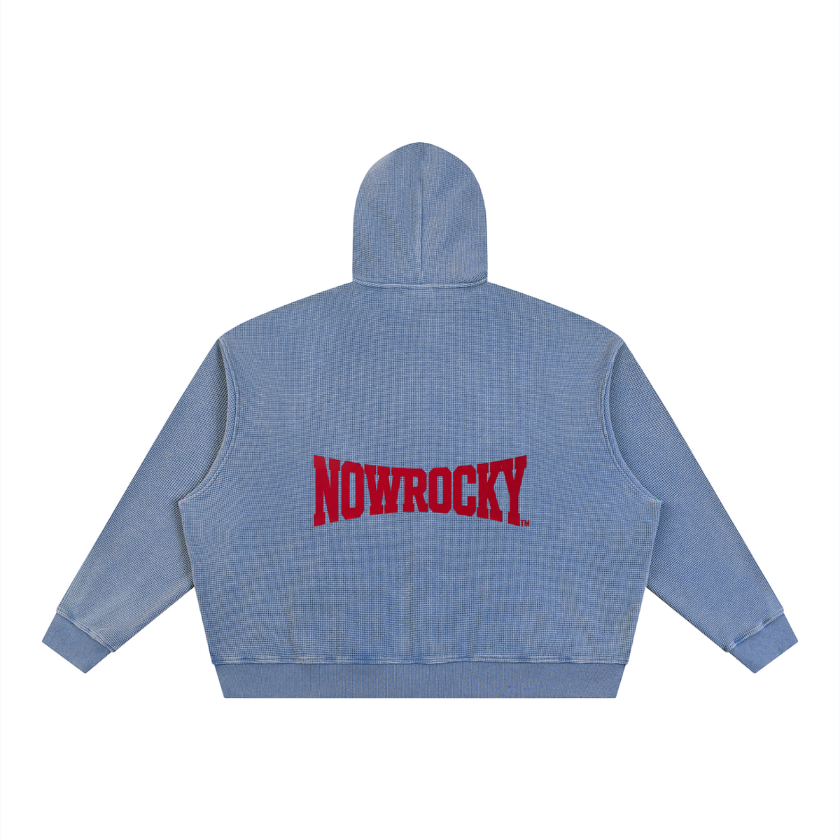 Bluza Boxy Waffle Vintage Wash – Nowrocky™ — dolny ściągacz bluzy