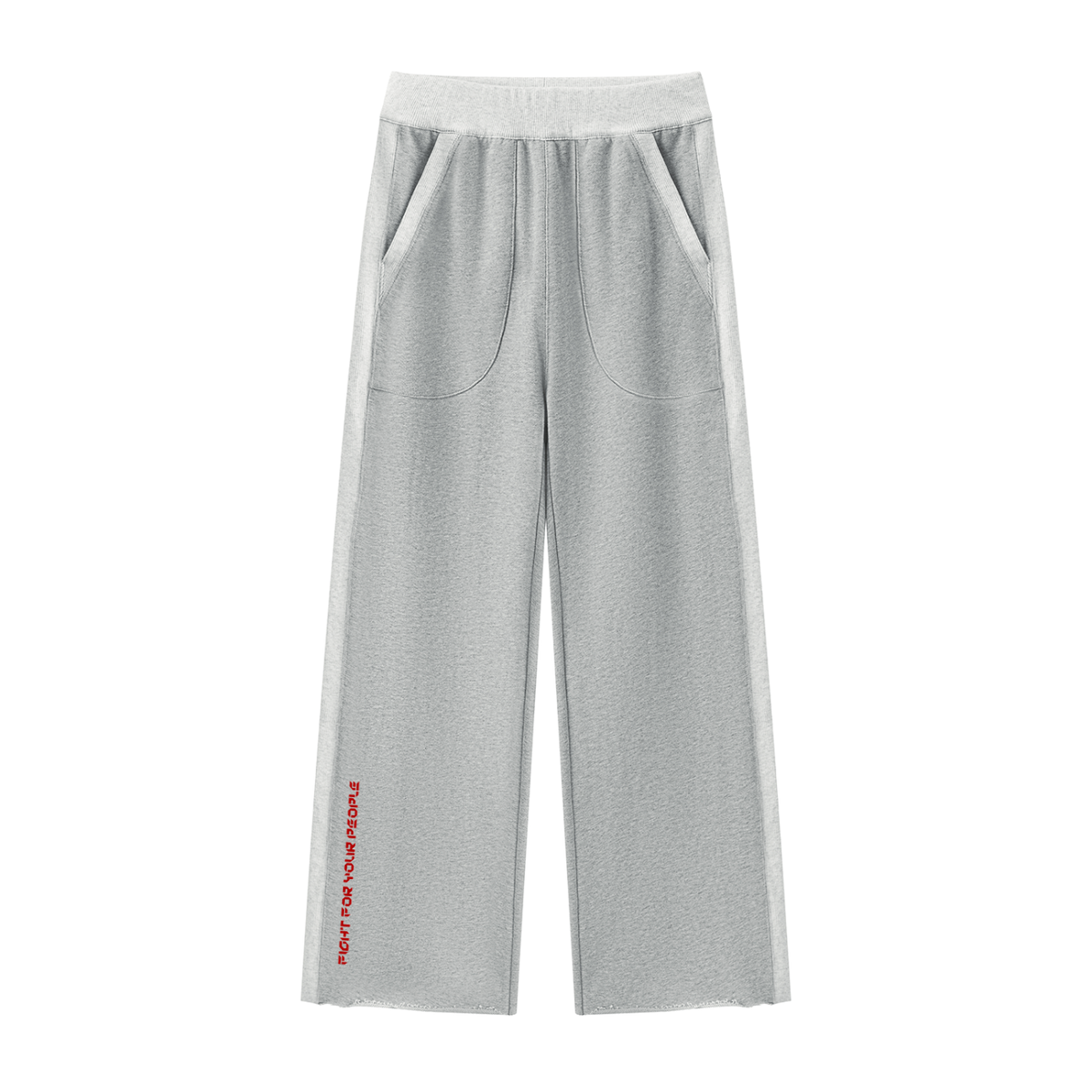 Spodnie Dresowe Color Block Raw Hem w kolorze szary melanz – Nowrocky (streetwear)