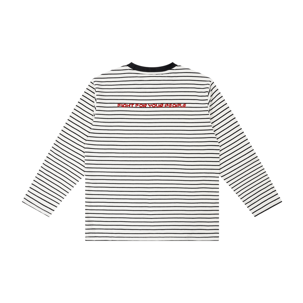 Longsleeve Dziecięcy Paski Contrast Rib – Nowrocky™ — longsleeve dla dziecka, widok z tyłu