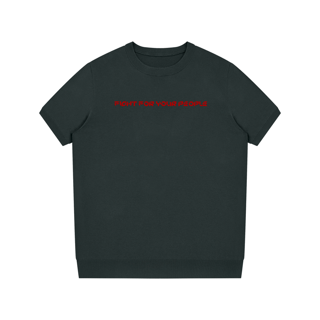 T-shirt Dziany Crewneck – Nowrocky™ — zbliżenie na splot dzianiny