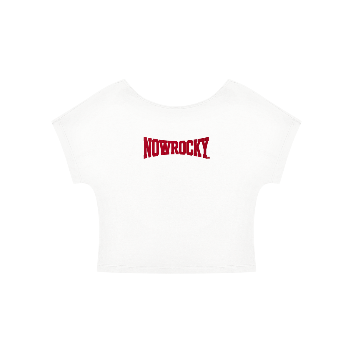 T-shirt Crop Open Back – Nowrocky™ — t-shirt z odsłoniętymi plecami, ujęcie z profilu
