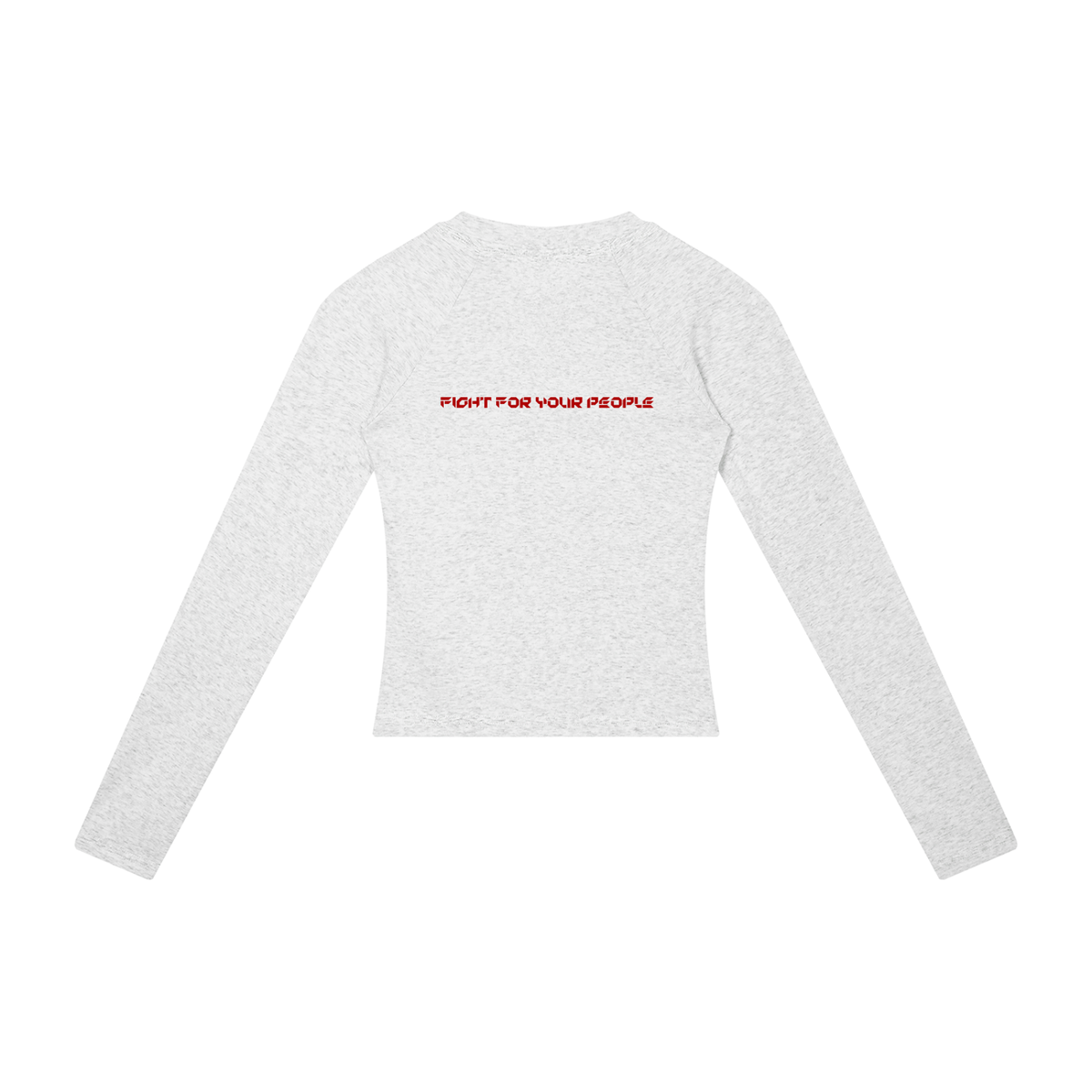 Longsleeve Slim Raglan Crop – Nowrocky™ — układ na płasko, strona tylna