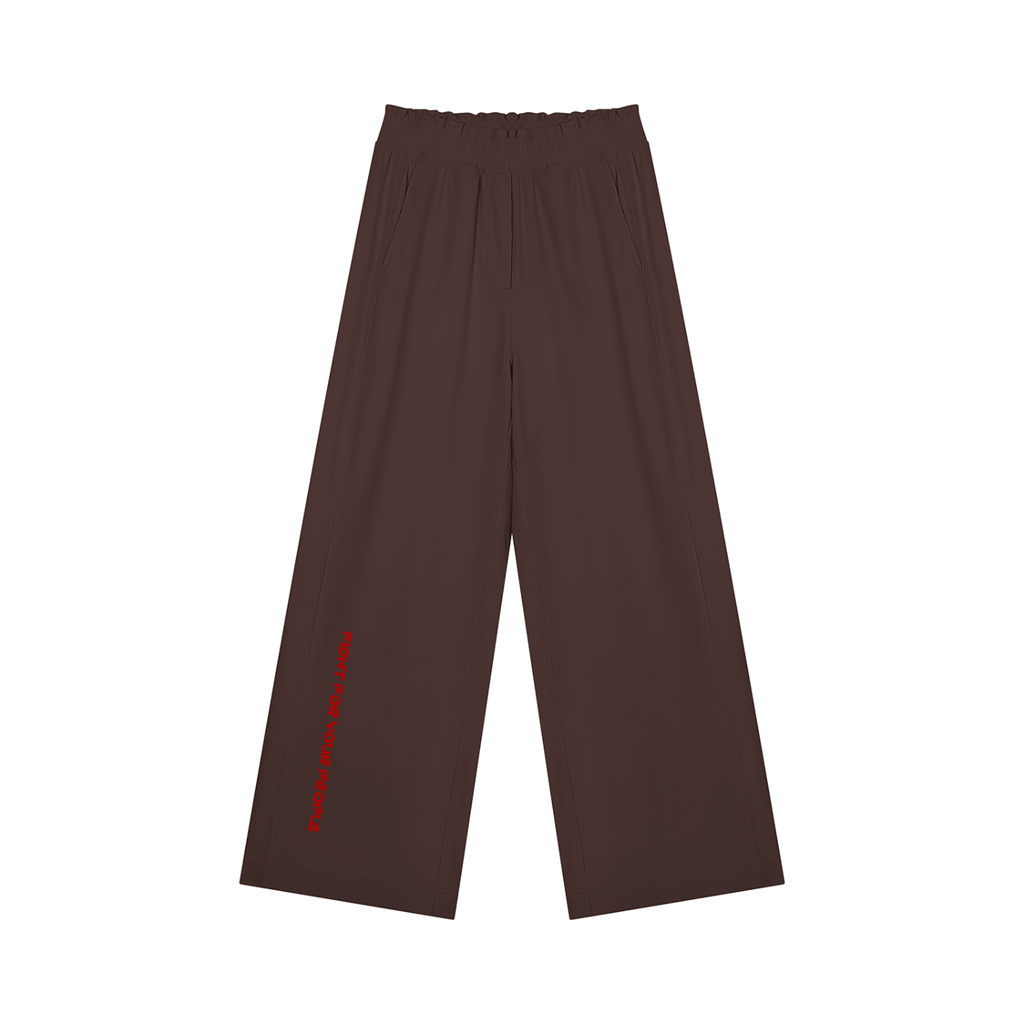 Spodnie Wide Leg Elastic Waist – Nowrocky™ — spodnie dresowe z profilu, cała sylwetka