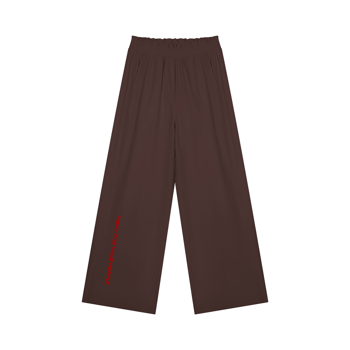 Spodnie Wide Leg Elastic Waist – Nowrocky™ — spodnie dresowe z profilu, cała sylwetka