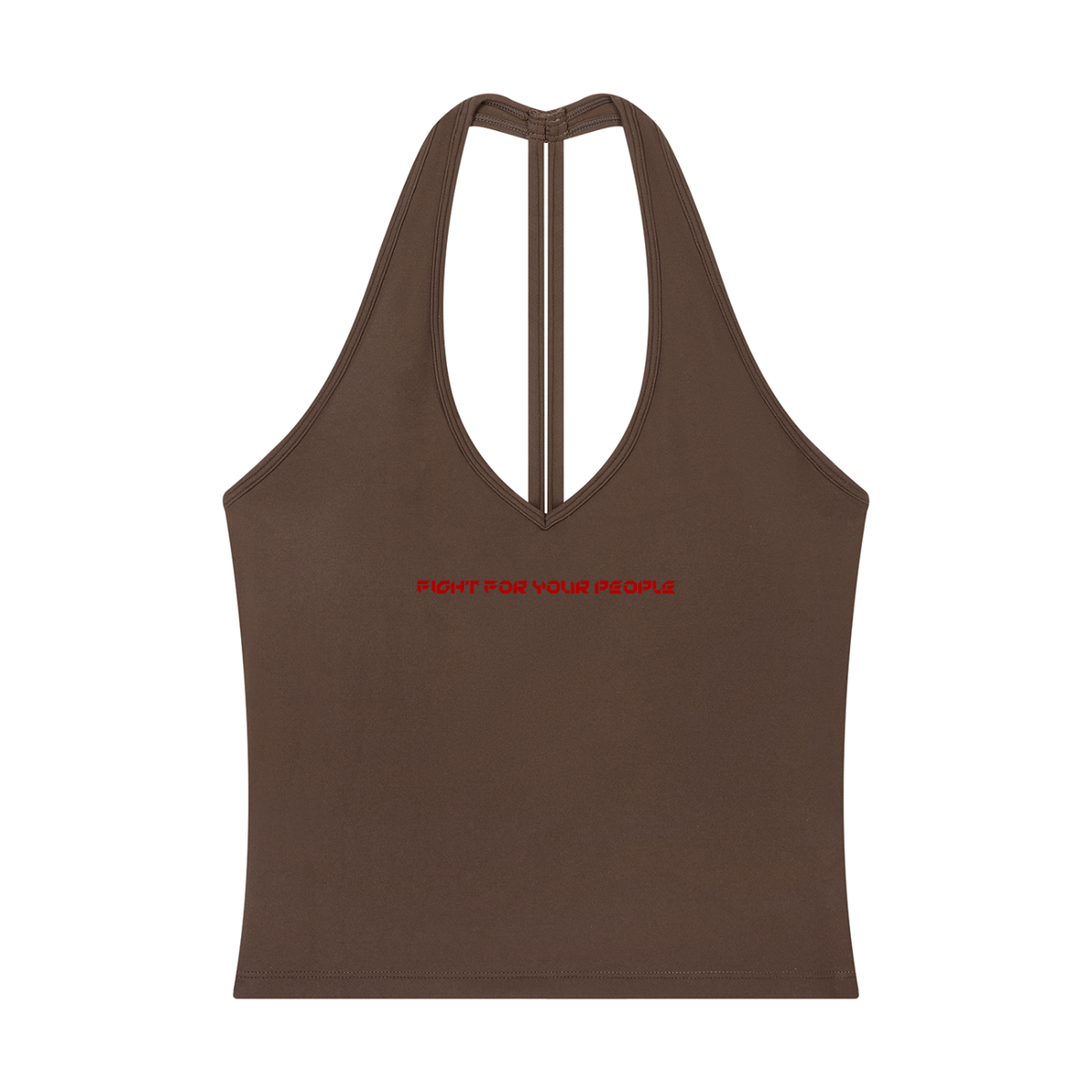 Tank Top Halter V-Neck Cropped – Nowrocky™ — wiązanie halter na karku, detal