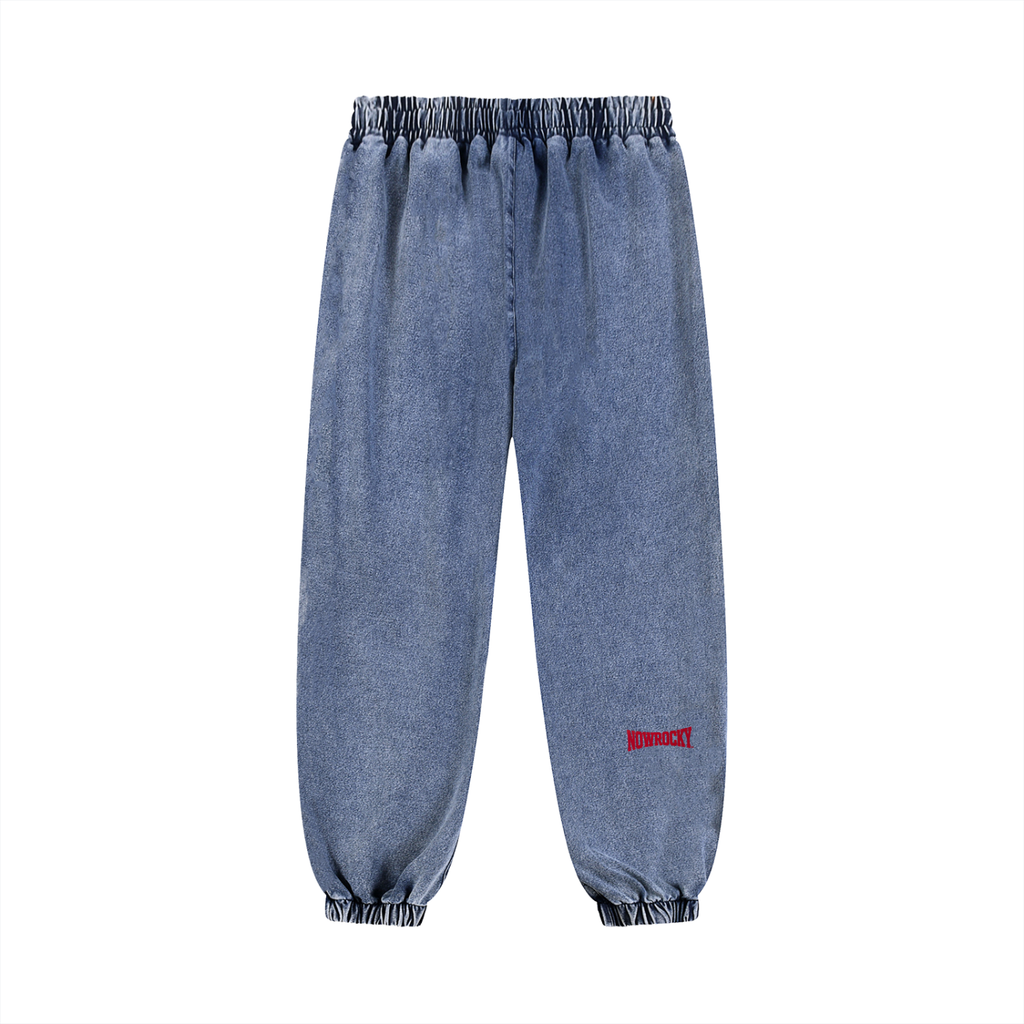 Spodnie Dresowe Snow Wash Jogger – Nowrocky™ — zbliżenie na sznurek i gumę w pasie