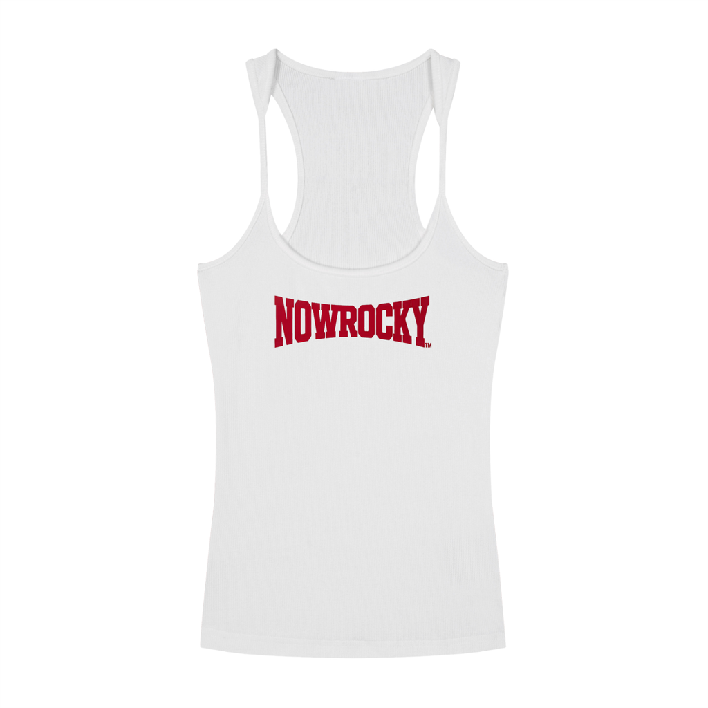 Tank Top Ribbed Racerback – Nowrocky™ — prążkowany tank top na modelce, cała sylwetka