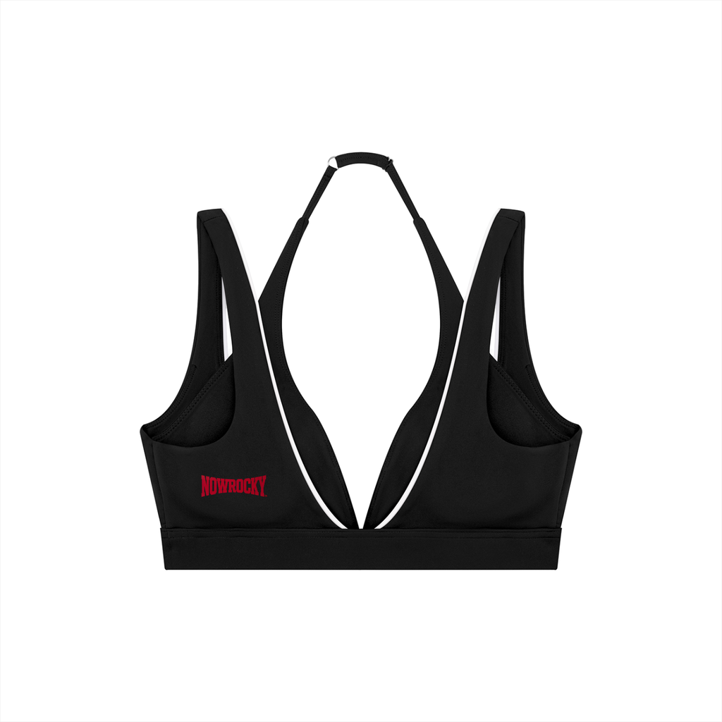 Biustonosz Sportowy Halter Deep V – Nowrocky™ — biustonosz od tyłu, wiązanie na karku
