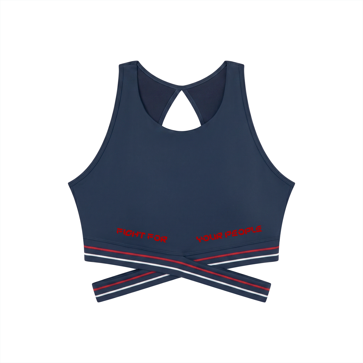 Biustonosz Sportowy Criss-Cross Racerback – Nowrocky™ — dekolt i ściągacz podpiersiowy