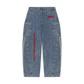 Jeansy Barrel Leg Vintage Wash – Nowrocky™ — ujęcie z profilu, beczkowata nogawka