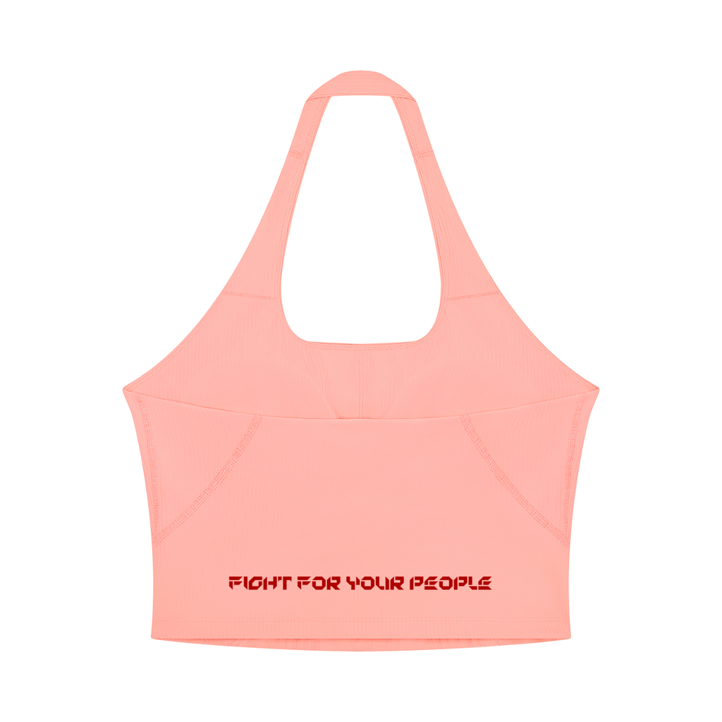 Tank Top Halter Crop – Nowrocky™ — układ na płasko, całe ujęcie