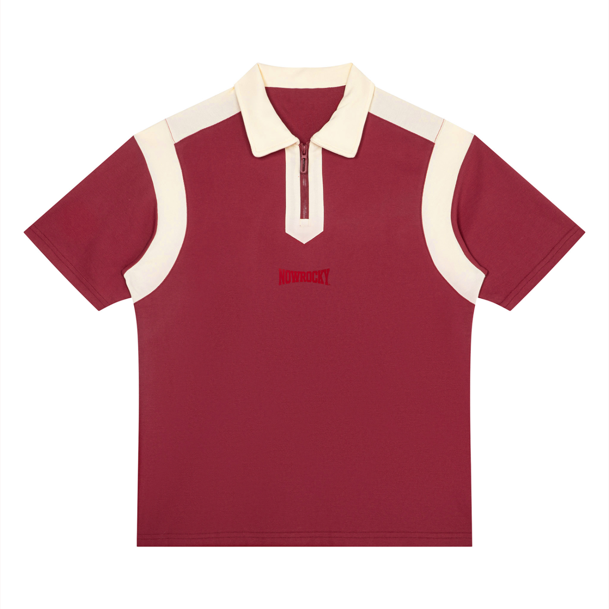 Polo Color Block Quarter Zip – Nowrocky™ — kołnierz i stójka z bliska