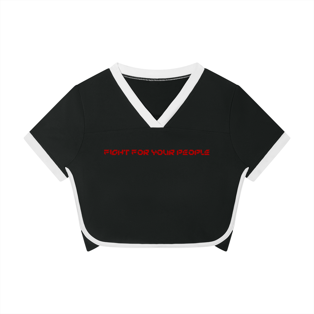 T-shirt Cropped Color Block – Nowrocky™ — damska koszulka crop top color block, ujęcie z przodu