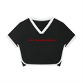 T-shirt Cropped Color Block – Nowrocky™ — damska koszulka crop top color block, ujęcie z przodu