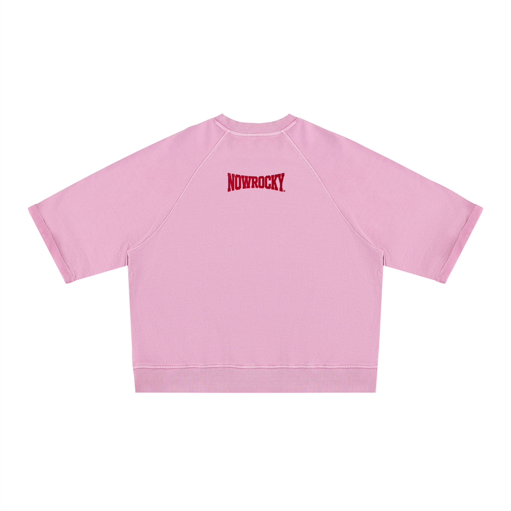 Bluza Vintage Wash Boxy Short Sleeve – Nowrocky™ — kadr trzy czwarte, prawa strona sylwetki