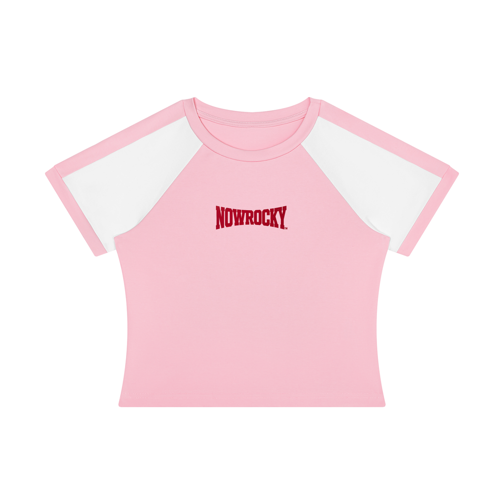 T-shirt Slim Raglan Color Block – Nowrocky™ — t-shirt z kontrastowymi rękawami, ujęcie z profilu