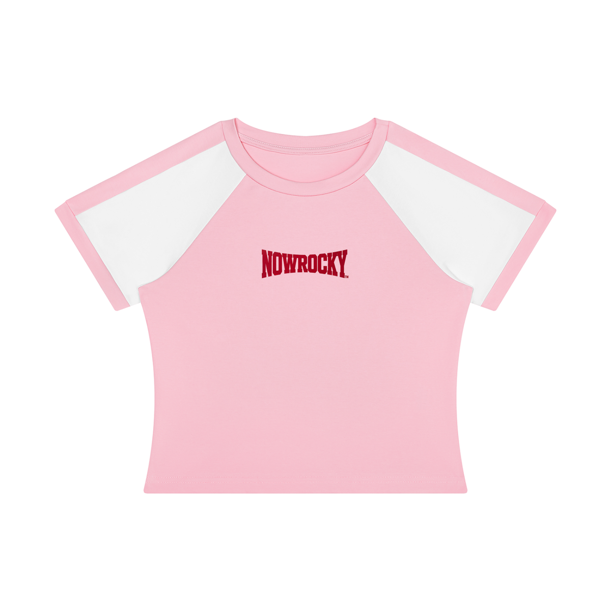 T-shirt Slim Raglan Color Block – Nowrocky™ — t-shirt z kontrastowymi rękawami, ujęcie z profilu