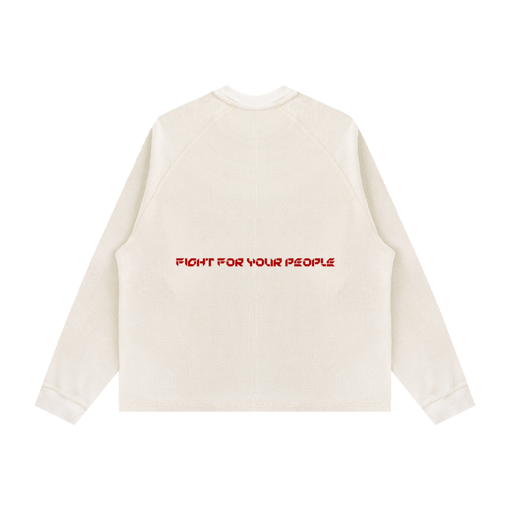 Longsleeve Vintage Wash Boxy Raglan – Nowrocky™ — kadr trzy czwarte, prawa strona sylwetki