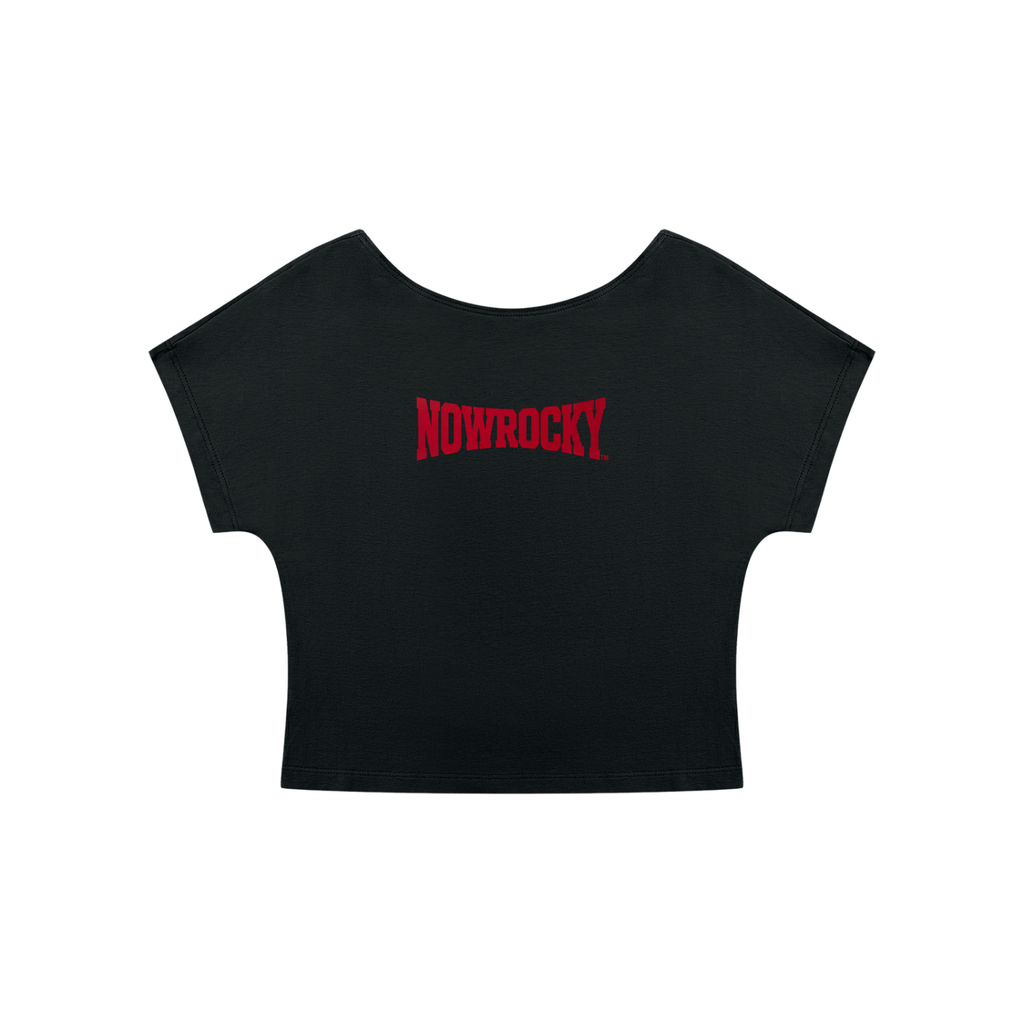 T-shirt Crop Open Back – Nowrocky™ — krótka koszulka z odkrytymi plecami, ujęcie z przodu