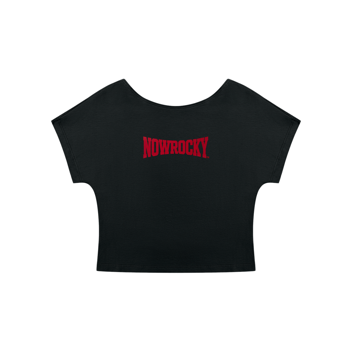 T-shirt Crop Open Back – Nowrocky™ — krótka koszulka z odkrytymi plecami, ujęcie z przodu