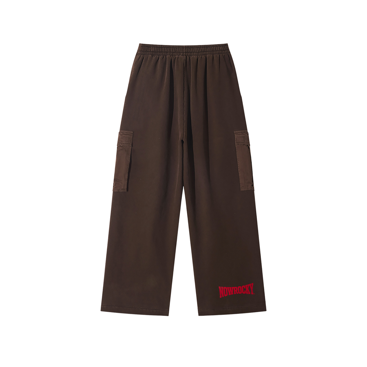 Spodnie Cargo Fleece Sunfade Wash – Nowrocky™ — zbliżenie na kieszeń cargo na udzie