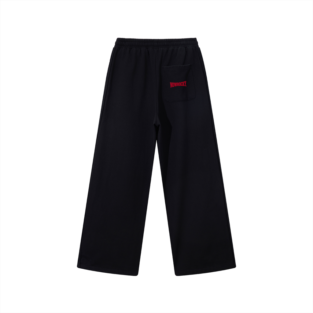Spodnie Dresowe Contrast Tape Straight Leg – Nowrocky™ — dres z kontrastową taśmą, widok z tyłu